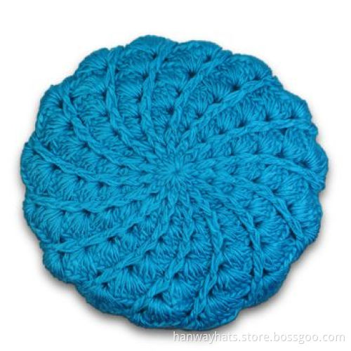 Ladies' Winter Hand-knitted Beanie, Comes in Blue, with Novelty Design